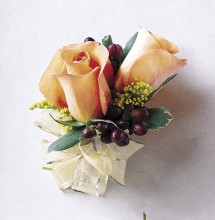 Peach Silk Corsage